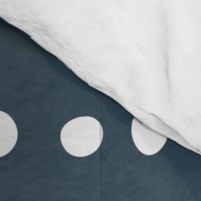 Spotted Mudcloth, Teal and White, Boho Prints Comforter Gallery Image 4
