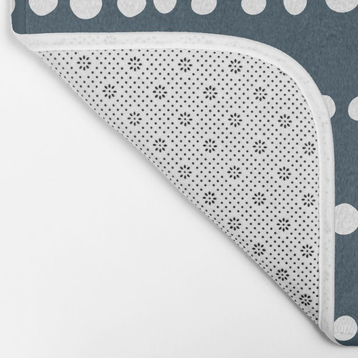 Spotted Mudcloth, Teal and White, Boho Prints Bath Mat Gallery Image 2