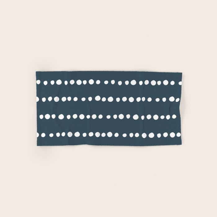 Spotted Mudcloth, Teal and White, Boho Prints Bath Towel Gallery Image 1