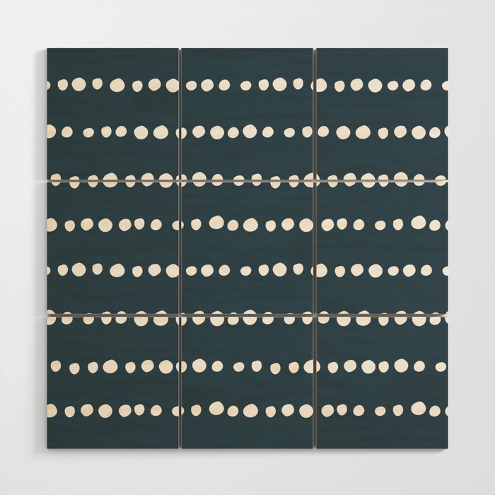 Spotted Mudcloth, Teal and White, Boho Prints Wood Wall Art Gallery Image 1