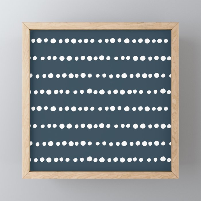 Spotted Mudcloth, Teal and White, Boho Prints Mini Art Print Gallery Image 1