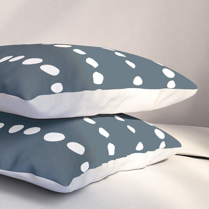Spotted Mudcloth, Teal and White, Boho Prints Pillow Sham Gallery Image 3