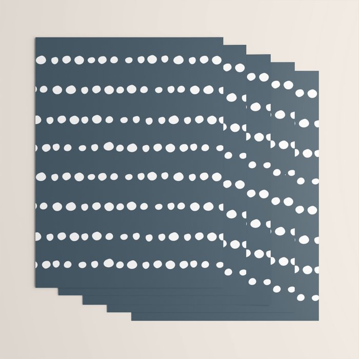 Spotted Mudcloth, Teal and White, Boho Prints Wrapping Paper Gallery Image 3