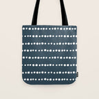 Spotted Mudcloth, Teal and White, Boho Prints Tote Bag Gallery Image 1