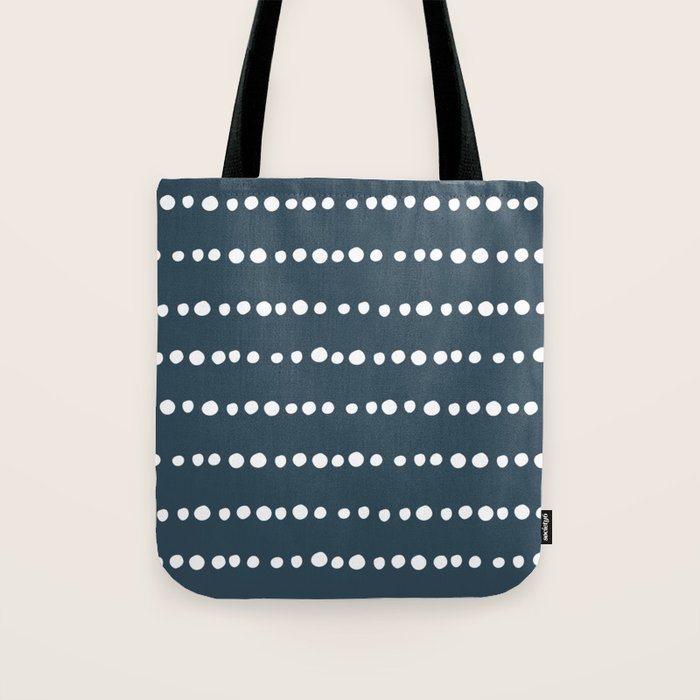 Spotted Mudcloth, Teal and White, Boho Prints Tote Bag Gallery Image 1