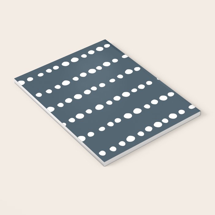 Spotted Mudcloth, Teal and White, Boho Prints Notebook Gallery Image 3
