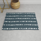 Spotted Mudcloth, Teal and White, Boho Prints Rug Gallery Image 1