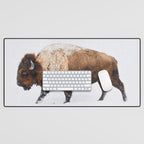 Buffalo In The Snow Desk Mat Gallery Image 1