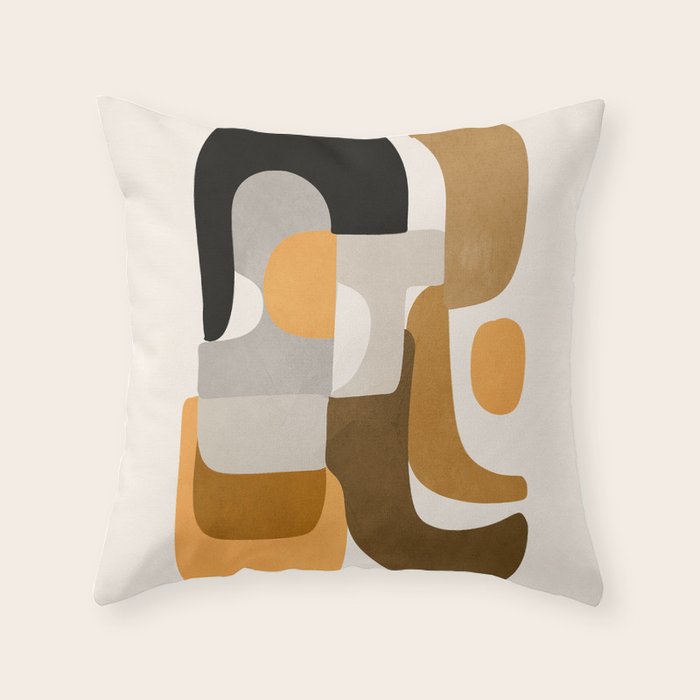 Modern Abstract Shapes 111 Throw Pillow Gallery Image 1