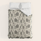 Black Alien Abduction Toile De Jouy Pattern Duvet Cover Gallery Image 6