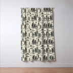 Black Alien Abduction Toile De Jouy Pattern Window Curtain Gallery Image 3