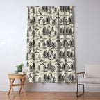 Black Alien Abduction Toile De Jouy Pattern Window Curtain Gallery Image 5
