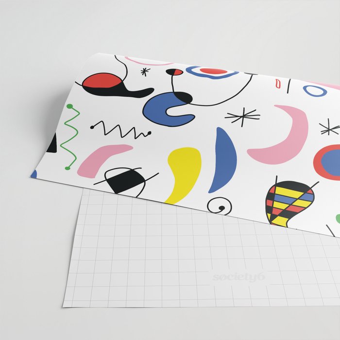 Surealism Art Miro Style Pattern Wrapping Paper Gallery Image 2