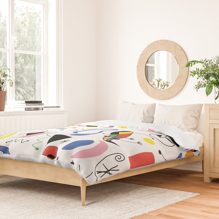 Surealism Art Miro Style Pattern Duvet Cover Gallery Image 2
