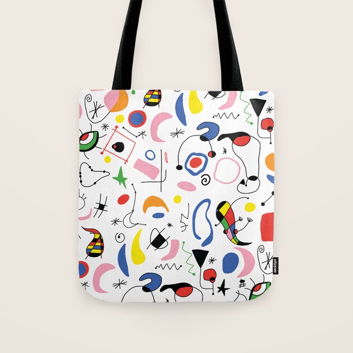 Surealism Art Miro Style Pattern Tote Bag Gallery Image 1