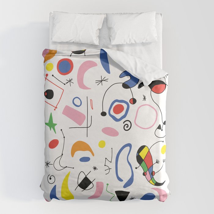 Surealism Art Miro Style Pattern Duvet Cover Gallery Image 6