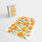 Watercolor California poppies Jigsaw Puzzle Gallery Image 2