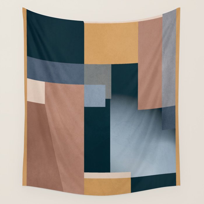 Modern Abstraction Mocha Mousse 5 Wall Tapestry Gallery Image 4
