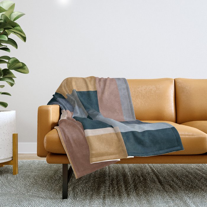 Modern Abstraction Mocha Mousse 5 Throw Blanket Gallery Image 1