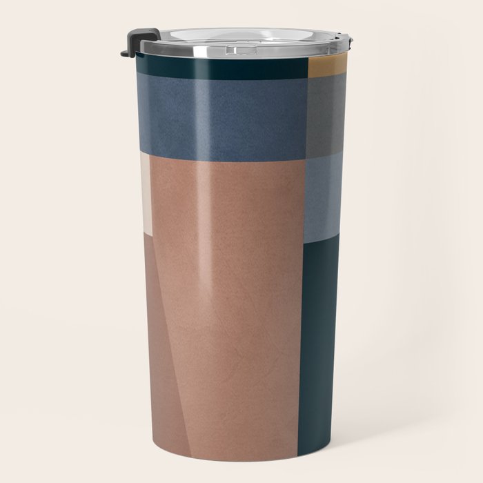 Modern Abstraction Mocha Mousse 5 Travel Mug Gallery Image 3