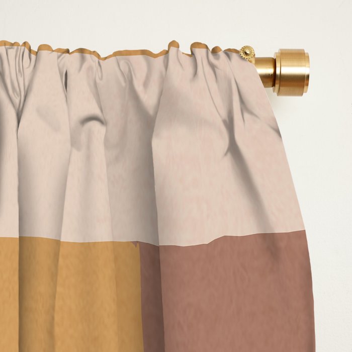 Modern Abstraction Mocha Mousse 5 Window Curtain Gallery Image 2