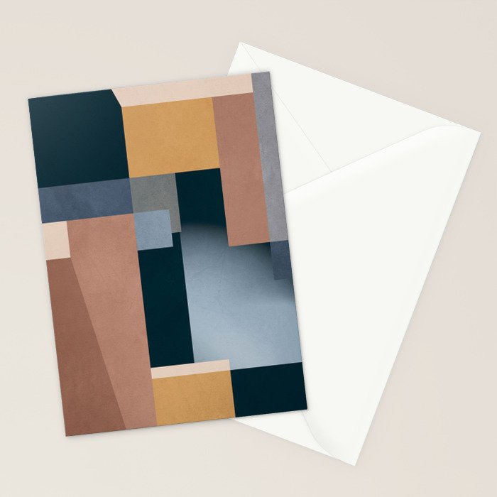 Modern Abstraction Mocha Mousse 5 Stationery Card Gallery Image 2