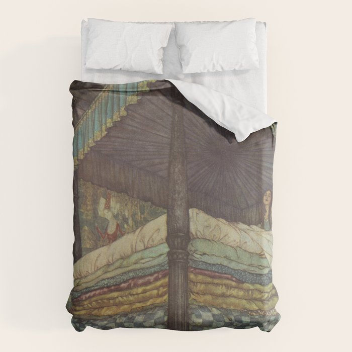The Princess and the Pea - Edmund Dulac 1911  Duvet Cover Gallery Image 6