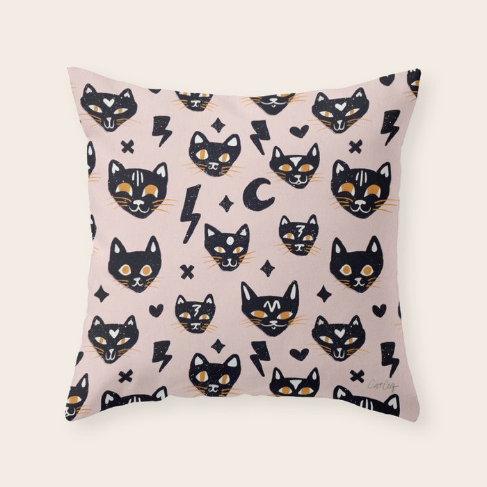 Spooky Kitties â Blush Throw Pillow Gallery Image 6