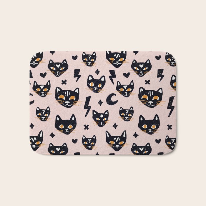 Spooky Kitties â Blush Bath Mat Gallery Image 1
