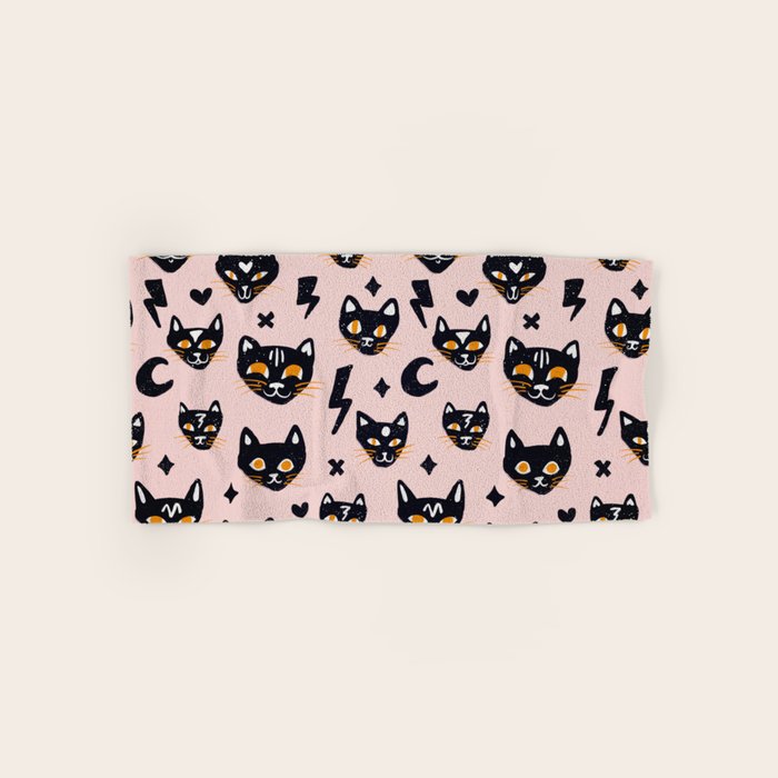 Spooky Kitties â Blush Bath Towel Gallery Image 1