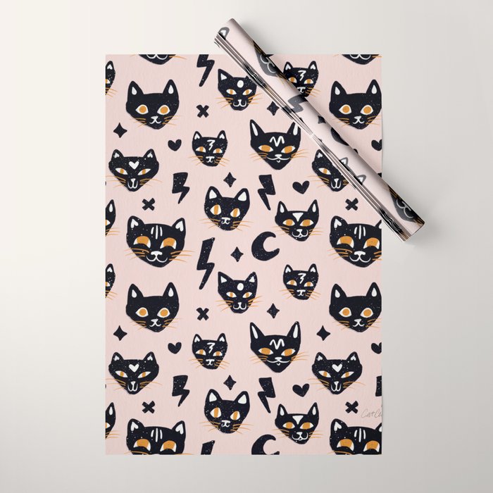 Spooky Kitties â Blush Wrapping Paper Gallery Image 1