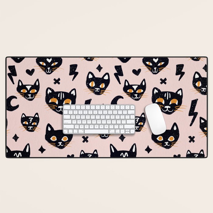 Spooky Kitties â Blush Desk Mat Gallery Image 1