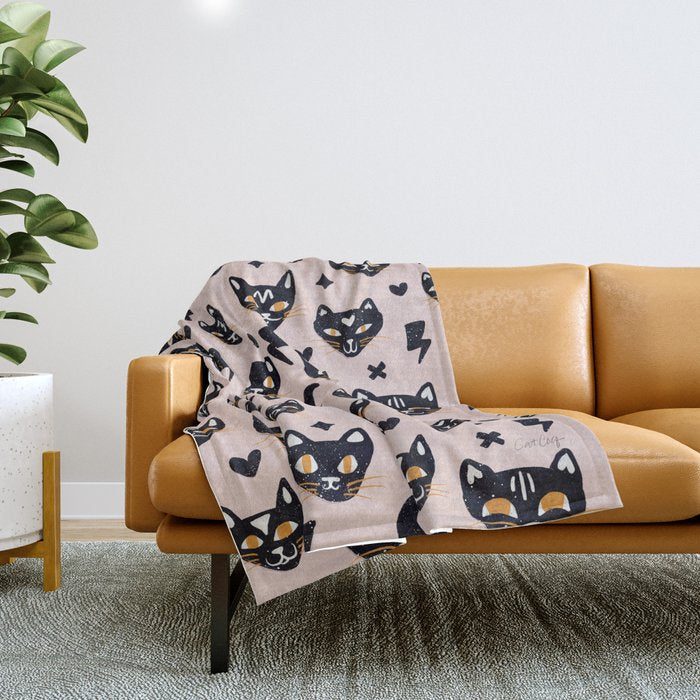 Spooky Kitties â Blush Throw Blanket Gallery Image 1