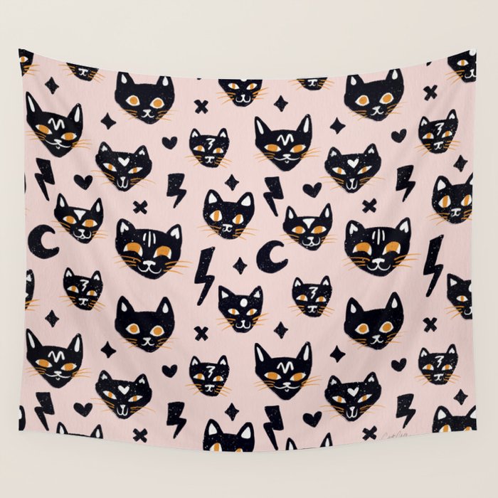 Spooky Kitties â Blush Wall Tapestry Gallery Image 4