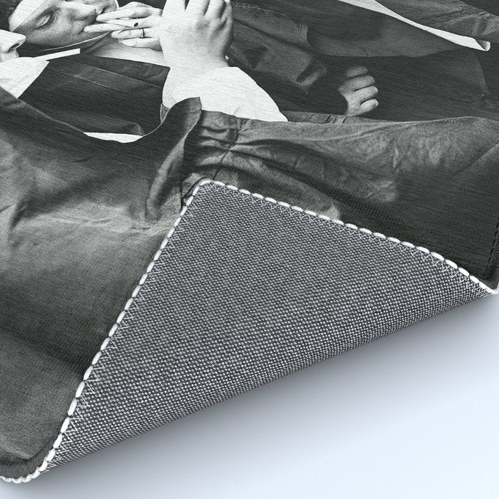 Smoking Nuns, Black and White, Vintage Wall Art Rug Gallery Image 4