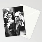 Smoking Nuns, Black and White, Vintage Wall Art Stationery Card Gallery Image 2