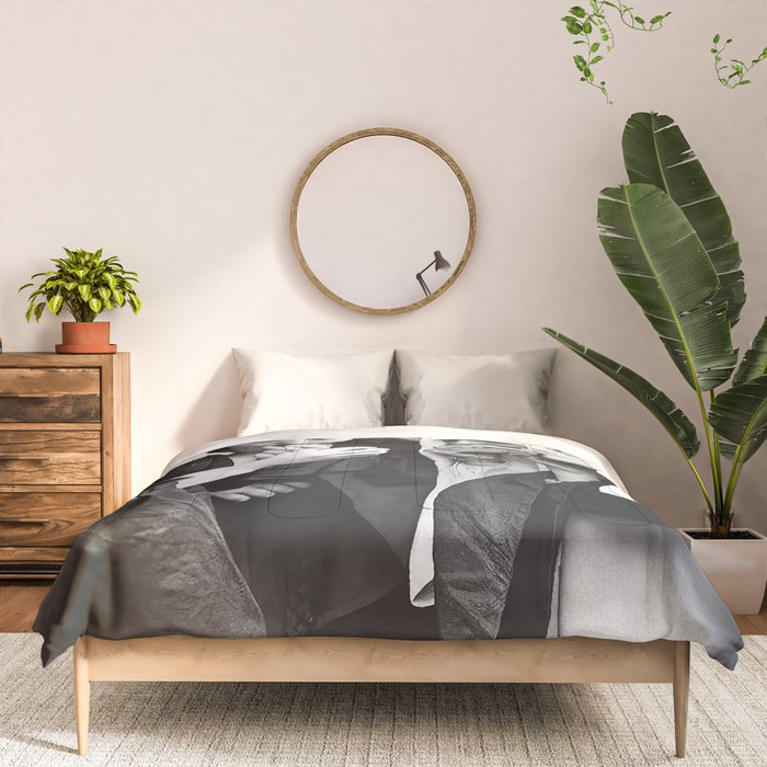 Smoking Nuns, Black and White, Vintage Wall Art Comforter Gallery Image 3