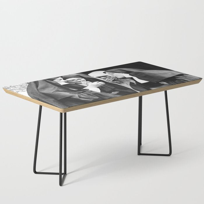 Smoking Nuns, Black and White, Vintage Wall Art Coffee Table Gallery Image 1