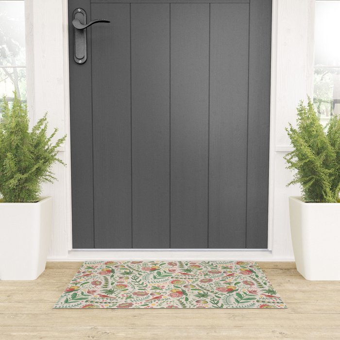 Swedish Floral - Cream Welcome Mat Gallery Image 3