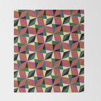 Kaleidoscope Tile Pattern XII Bold Bauhaus Colors Throw Blanket Gallery Image 2