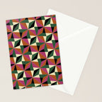 Kaleidoscope Tile Pattern XII Bold Bauhaus Colors Stationery Card Gallery Image 2