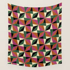 Kaleidoscope Tile Pattern XII Bold Bauhaus Colors Wall Tapestry Gallery Image 4