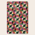 Kaleidoscope Tile Pattern XII Bold Bauhaus Colors Cutting Board Gallery Image 1