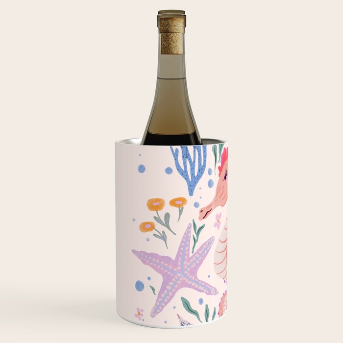 Charming Seahorse and Coral Reef Wine Chiller Gallery Image 2