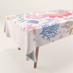 Charming Seahorse and Coral Reef Tablecloth Gallery Image 1
