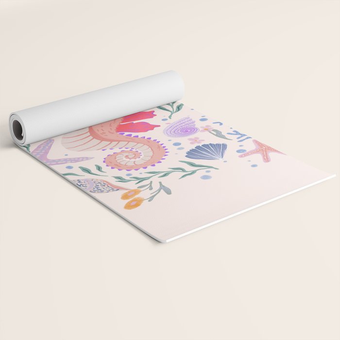 Charming Seahorse and Coral Reef Yoga Mat Gallery Image 2