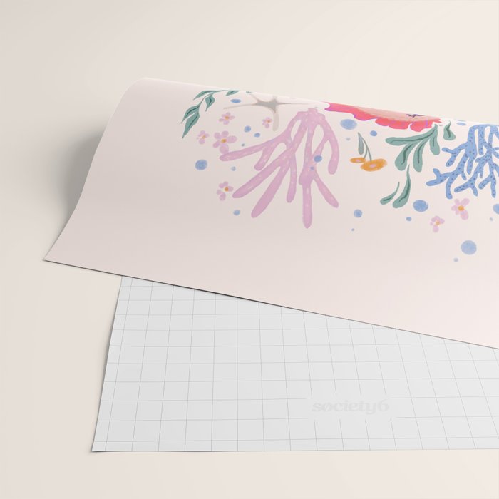 Charming Seahorse and Coral Reef Wrapping Paper Gallery Image 2