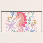 Charming Seahorse and Coral Reef Desk Mat Gallery Image 3
