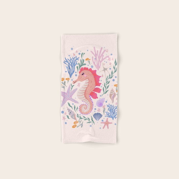Charming Seahorse and Coral Reef Bath Towel Gallery Image 1