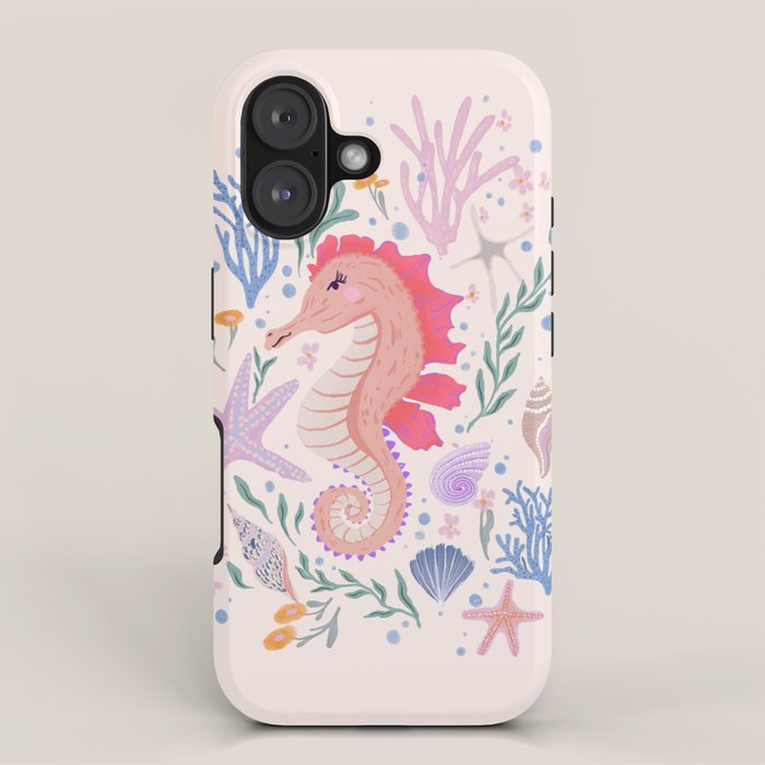 Charming Seahorse and Coral Reef iPhone Case Gallery Image 1